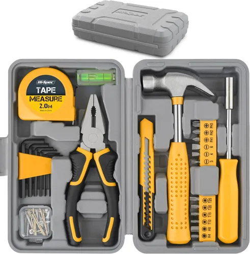 Miniatura 9 de Hi-Spec Juego de herramientas de reparación de bricolaje rosa para el hogar, 54 piezas, para mujeres, mujeres, principiantes, herramientas manuales