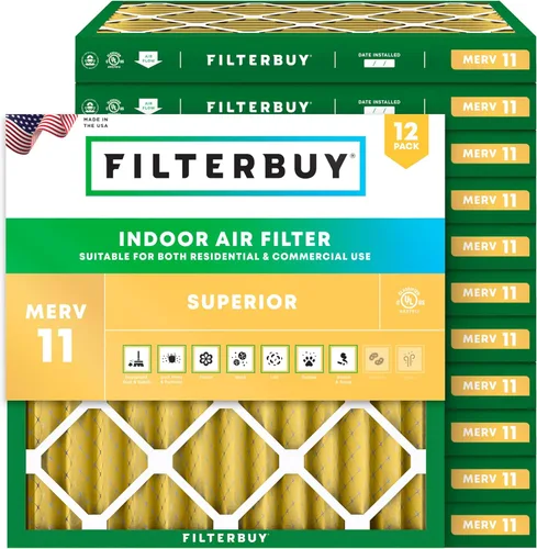Miniatura 19 de Filterbuy Filtro de aire MERV 11 de 14 x 24 x 1 superior, defensa de mascotas y alergias (paquete de 12), filtros electrostáticos plisados
