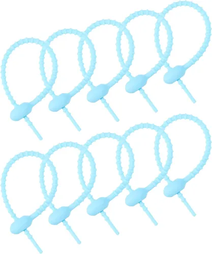 Miniatura 14 de MECCANIXITY Paquete de 12 bridas de silicona reutilizables de 6 pulgadas para el hogar, oficina, cocina, organizador de bolsas de alimentos, gestión