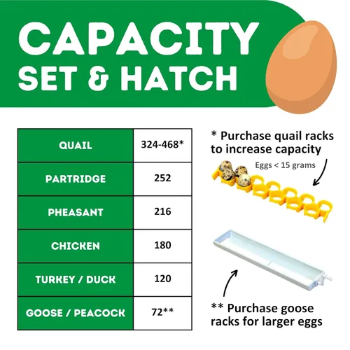 Miniatura 4 de Incubadoras para incubar huevos - Incubadora de 180 huevos con girador automático y gabinete de control digital de humedad, incubadora grande