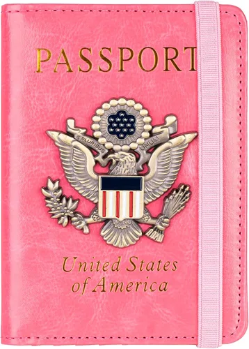 Miniatura 15 de TOURSUIT Combo de pasaporte y tarjeta de vacunación con bloqueo RFID, estuche protector para documentos de viaje, organizador de pasaporte de cuero
