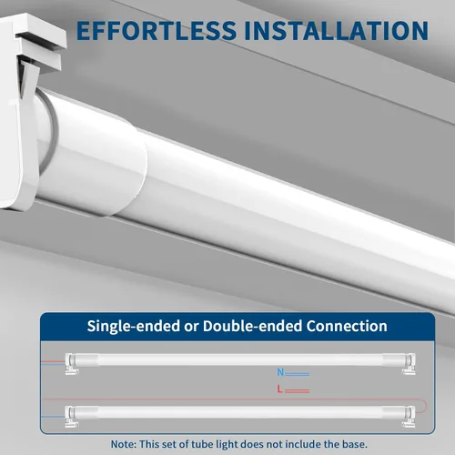 Miniatura 4 de JESLED Paquete de 4 tubos LED T8 de 4 pies, repuesto fluorescente, 48 pulgadas, 14 W, 2450 lm, 4000 K, potencia de extremo simple o doble, tipo A+B