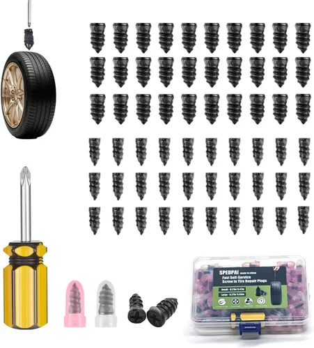Miniatura 8 de Kit de clavos de goma para reparación de neumáticos con 2 tamaños, 2026 nuevo tornillo al vacío, herramienta rápida con destornillador, tornillos