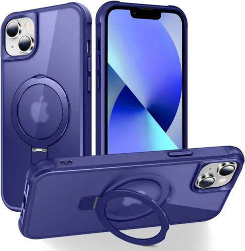 Miniatura 116 de CHAOFEnG Funda magnética compatible con iPhone 11 con soporte, prueba de caídas de grado militar, compatible con imán, anillo translúcido, parte