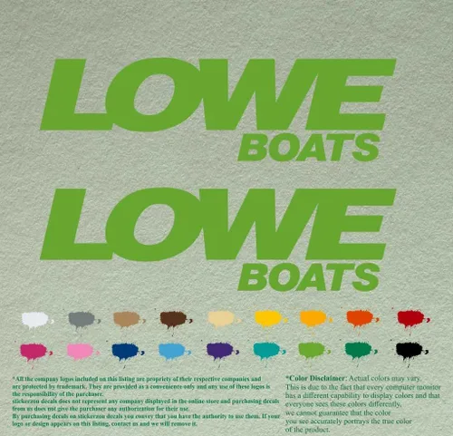 Miniatura 14 de Par de calcomanías de vinilo de repuesto compatibles con Lowe Boats, motor fuera de borda, juego de 2 (12 pulgadas, negro 070)