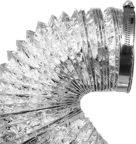 Miniatura 6 de Conducto de transición de aluminio flexible para secadora de ropa con 2 abrazaderas de tornillo sinfín.