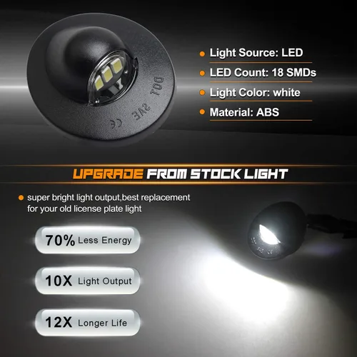 Miniatura 2 de Luces LED para placa de matrícula con enchufe compatible con Ford F150 F250 F350 F450 F550 Super Duty Ranger Explorer Bronco Excursion Expedition