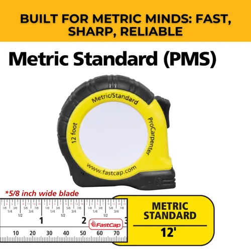 Miniatura 2 de FastCap ProCarpenter Cinta Métrica Métrica/Estándar - Ideal para profesionales y mejoras del hogar - con clip de cinturón de acción de palanca