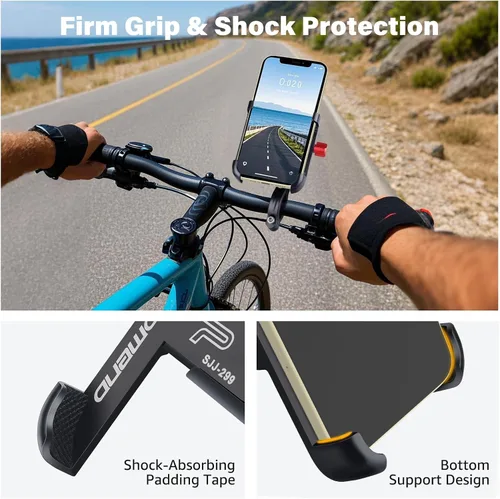 Miniatura 6 de Ralos Soporte de teléfono para bicicleta, soporte de aluminio para teléfono celular, abrazadera de teléfono celular para manillar de bicicleta