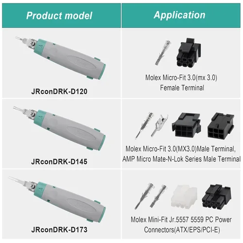 Miniatura 6 de JRready ST6491 Kit de conectores de doble fila de 2/4/6/8 de 0.118 in y 0.165 in, compatible con Molex Micro-Fit 3.0 y Mini-Fit Jr. 5557/5559
