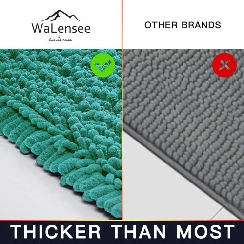 Miniatura 98 de Walensee Alfombra de baño antideslizante (24x17 pulgadas, rosa polvoriento) absorbente de agua, súper suave, lanuda de felpilla, lavable a máquina