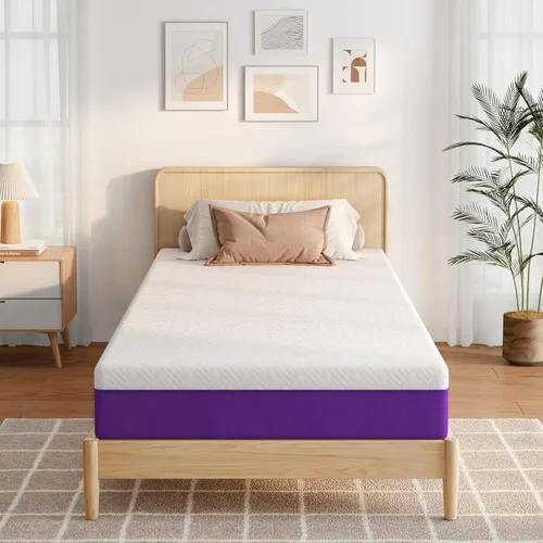 Miniatura 12 de Colchón de 10 pulgadas tamaño individual, de espuma viscoelástica con gel para enfriamiento, firmeza media con alivio de presión, certificado