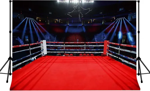 Miniatura 6 de Telones de fondo de anillo de boxeo para fotografía de 5 x 3 pies, para niños, niños, fiesta de cumpleaños, retrato de adultos, cartel de fiesta