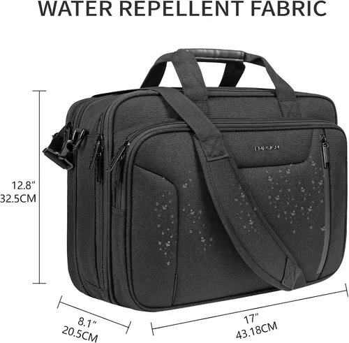 Miniatura 2 de EMPSIGN Maletín para laptop, bolsa de computadora de 17.3 pulgadas, funda expandible para computadora portátil para hombres, bolsa de hombro