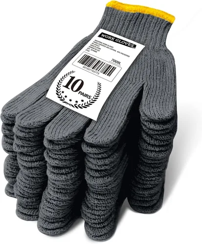 Miniatura 11 de Evridwear Guantes de Trabajo de Algodón de Punto de Hilo de Trabajo Ligero Forro de Guantes para Barbacoa para Cocinar al Aire Libre, Pintura