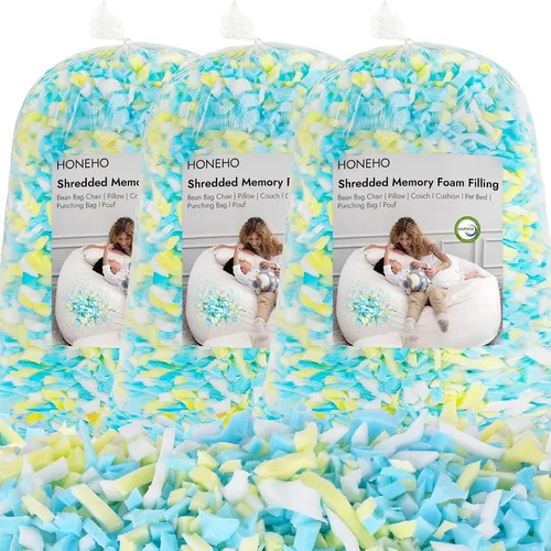 Miniatura 21 de Relleno de espuma viscoelástica de gel triturado de 2.48 libras, cómodo y suave, para almohada refrescante, puf, cama de perro, cojín de sofá