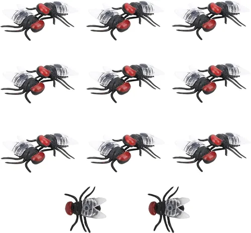 Miniatura 8 de Zerodis Juguete de simulación 20pcs de plástico modelo de broma de juguete de broma juguete simulación mosca para niños y mascotas (#1)
