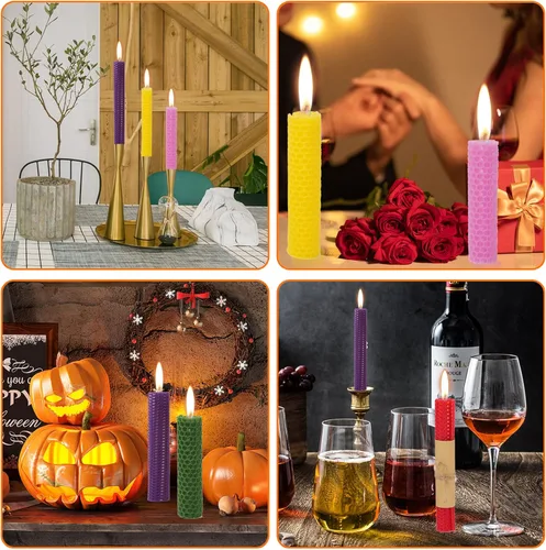 Miniatura 5 de Thleunei Hojas de Cera de Abeja para Hacer Velas - Kit de Fabricación de Velas de Cera de Abeja para Niños - Kit de Fabricación de Velas de Navidad