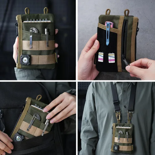 Miniatura 6 de VIPERADE VE18 EDC Bolsa, Organizador de Bolsillo para Hombres, Organizador de Bolsillo EDC, 3 Ranuras con 2 Bolsillos con Cremallera, Bolsa