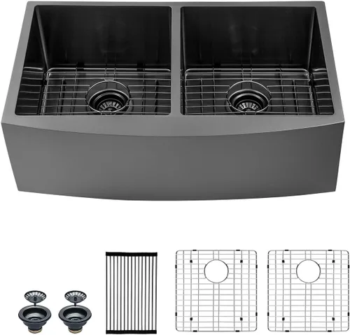 Miniatura 15 de Mocoloo Fregadero de granja de 30 pulgadas de acero inoxidable - Fregadero de cocina de granja de 30x21 pulgadas con delantal frontal, de un solo