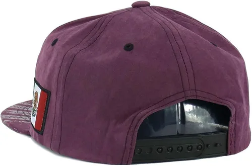 Miniatura 4 de Gorra mexicana hecha en México Eagle Aguila Poly Suede Snapback Flat Bill Gorra de béisbol