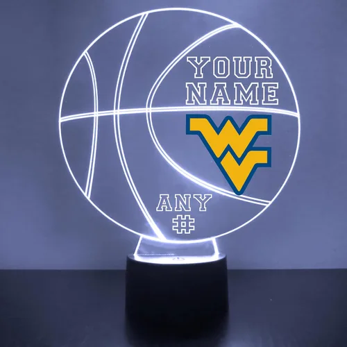 Miniatura 14 de Lámpara de luz nocturna personalizada de la Universidad de Missouri (Mizzou) Tigers con bola de baloncesto y logotipo, letrero LED con control