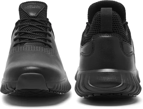 Miniatura 3 de SHULOOK Men's Non Slip Work Shoes Lace Up Slip Resistant Sneakers Waterproof Food Service Kitchen Chef Restaurant Slip On Walking Shoes Lightweight