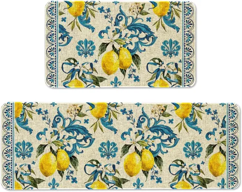 Miniatura 16 de Mloabuc® Tapete decorativo de flores, tapetes de cocina de arpillera de arpillera para mujer, accesorios de cocina para exteriores, 17 x 30 pulgadas