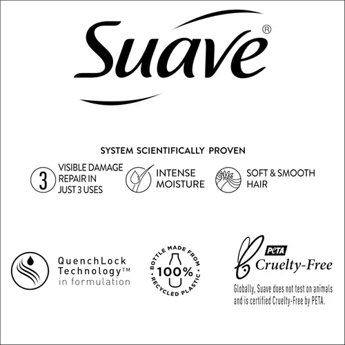 Miniatura 14 de Suave Champú reparador de daños con aceite de coco, para cabello normal, seco y dañado, con infusión de aceite de coco puro, 28 onzas, paquete de 4