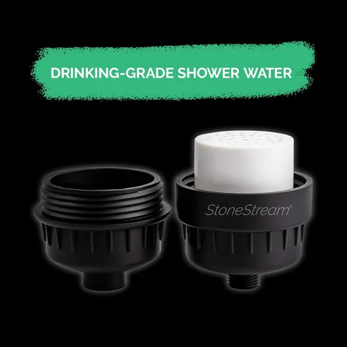 Miniatura 3 de Sistema de cabezal de ducha original StoneStream® EcoPower, filtro iónico similar al spa para suavizar el agua, aumentar la presión y ahorrar agua