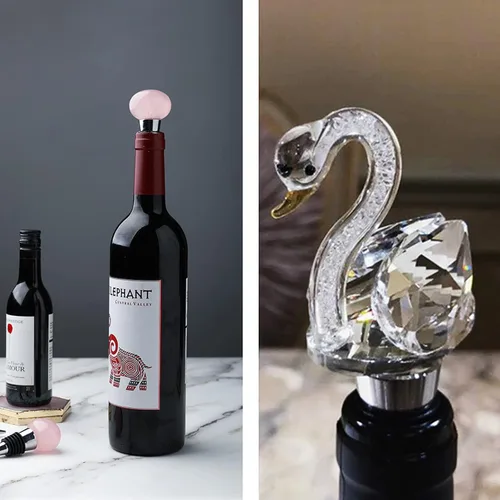 Miniatura 3 de Tapones de acero inoxidable para botellas de vino y bebidas, diseño de bola, corchos, almacenamiento cónico, manualidades, arte (5)