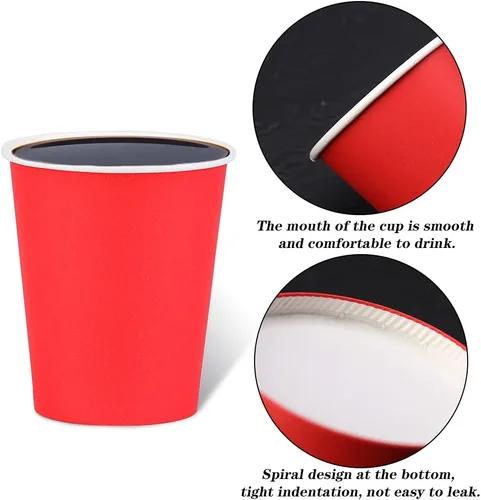 Miniatura 13 de Vasos de papel de 8 onzas, paquete de 150 unidades, tazas de café de papel desechables para bebidas calientes o frías para fiestas, picnic, Azul