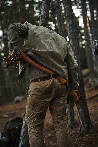 Miniatura 9 de 1844 Helko Werk Germany Hacha tradicional de carpintería de la Selva Negra, hecha en Alemania, Hacha Bushcraft forjada a mano y hacha forestal