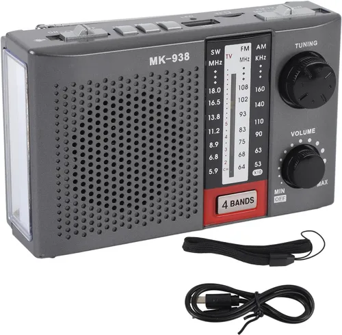 Miniatura 7 de Radio portátil AM FM para personas mayores, estéreo AM FM SW bandas completas Radio vintage con antena, perilla de sintonización grande, linterna