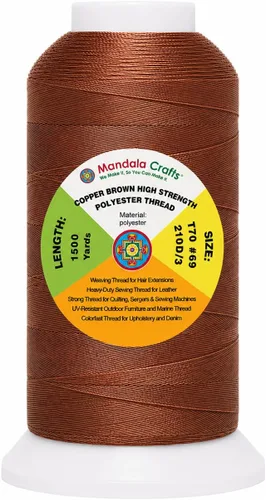 Miniatura 57 de Mandala Crafts Airforce Blue - Hilo resistente de 1500 yardas Tex 70 hilos de poliéster fuertes para coser cortinas, jeans, cuero, cabello