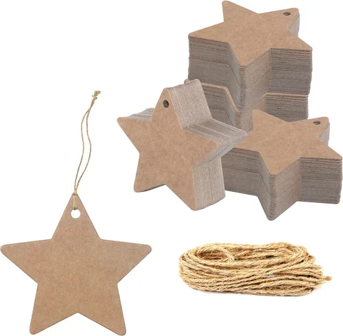 Miniatura 6 de 200 etiquetas de regalo de papel kraft negro con hilo de yute natural de 100 pies para embalaje de manualidades, la etiqueta mide 2.4 pulgadas
