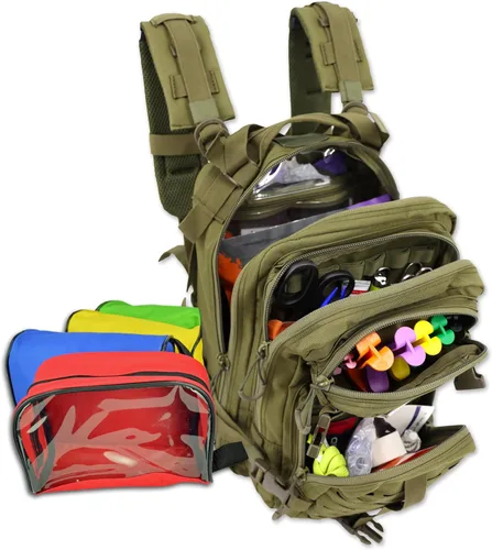 Miniatura 7 de Lightning X Stocked EMS/EMT - Mochila médica de primeros auxilios para trauma y sangrado + kit + bolsas (camuflaje)