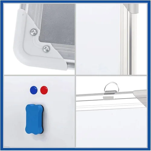 Miniatura 2 de Pizarra blanca de borrado en seco, 20 x 14 pulgadas (19.7 x 13.8 in) para pared, marco de aluminio para colgar para niños, dibujar y escribir enseñar