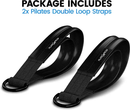 Miniatura 2 de Correas de doble bucle cubiertas de vinilo para equipos de pilates, correas acolchadas con anillo en D para entrenamiento de gimnasio en estudio
