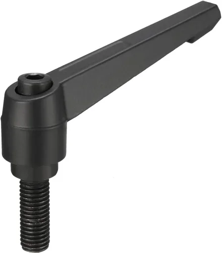 Miniatura 16 de uxcell M8 x 1.260 in Mango de sujeción ajustable Palanca de sujeción Rosca Botón de trinquete macho roscado Perillas de bloqueo Tornillo giratorio