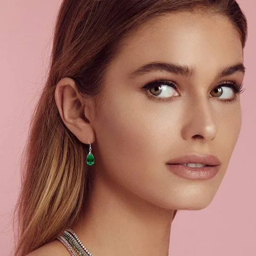 Miniatura 69 de Aretes colgantes de cristal austriaco con forma de lágrima para mujer, joyería hipoalergénica de plata de ley 925