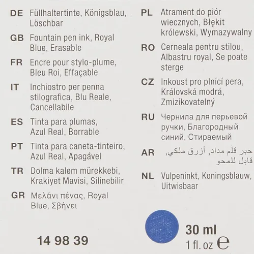 Miniatura 4 de Faber-Castell 149839 Botella de tinta lavable 1.0 fl oz azul rey Real
