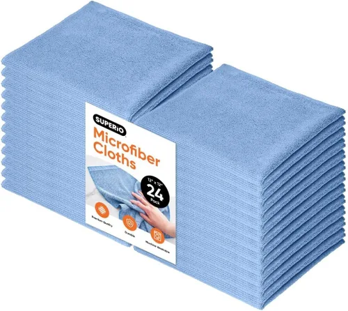 Miniatura 28 de Superio Microfiber Cleaning Cloths Color-Coded for Easy Organization, Ultra-Soft, Durable, Multi-Purpose Cloths for Bathroom, Kitchen, Windows