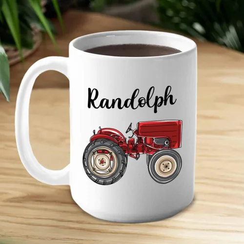 Miniatura 4 de Tazas de café personalizadas con nombre "Born To Farm Forced To Go To School" de 11 onzas y 15 onzas, taza de café personalizada para tractores