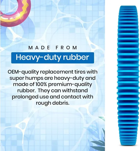Miniatura 3 de AR-PRO Paquete de 2 neumáticos de repuesto con repuesto Super Hump compatibles con limpiadores de piscinas Poolvergnuegen y Hayward Número de pieza