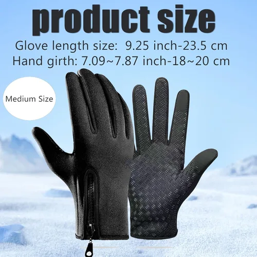 Miniatura 2 de Guantes impermeables de invierno unisex con capacidad de pantalla táctil, muñeca elástica resistente al viento y palma antideslizante para correr