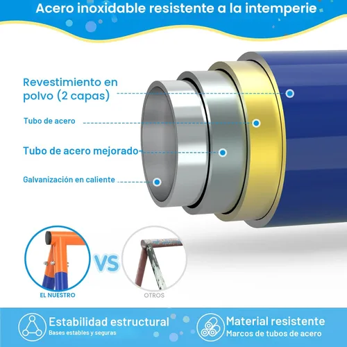 Miniatura 2 de GIKPAL Juego de columpios con soporte para niños, juegos de columpios al aire libre para patio trasero con platillo de 32" y asiento de 26.2", marco