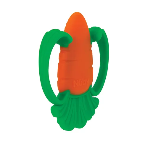 Miniatura 5 de Nuby Veggie - Mordedor para aliviar la dentición, suave juguete de dentición para bebés durante más de 3 meses, zanahoria, relleno de cesta de Pascua