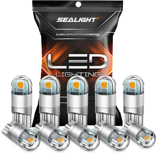 Miniatura 13 de SEALIGHT 194 bombilla LED azul, luz de matrícula, luz de cúpula, T10 168 2825 W5W 3030 chips brillantes tipo cuña para reemplazar luz LED de mapa