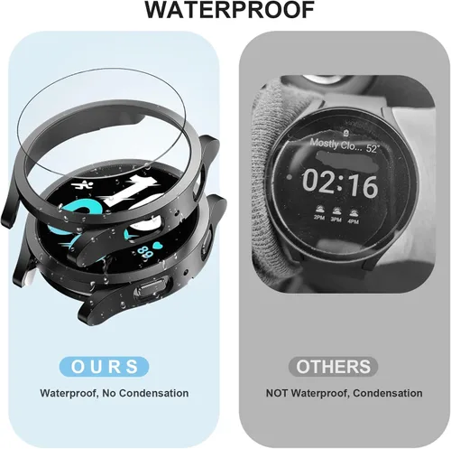 Miniatura 2 de [2+4] Paquete para Samsung Galaxy Watch FE/Galaxy Watch 5/Galaxy Watch 4 de 1.575 pulgadas, carcasa protectora de policarbonato duro + película